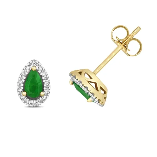 Diamond and Emerald Studs
